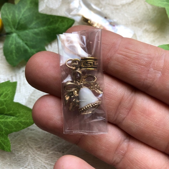 Three Vintage Old Gold-Tone Christmas Charms - Bells and Tree - New in Wrappers! - Picture 2 of 4
